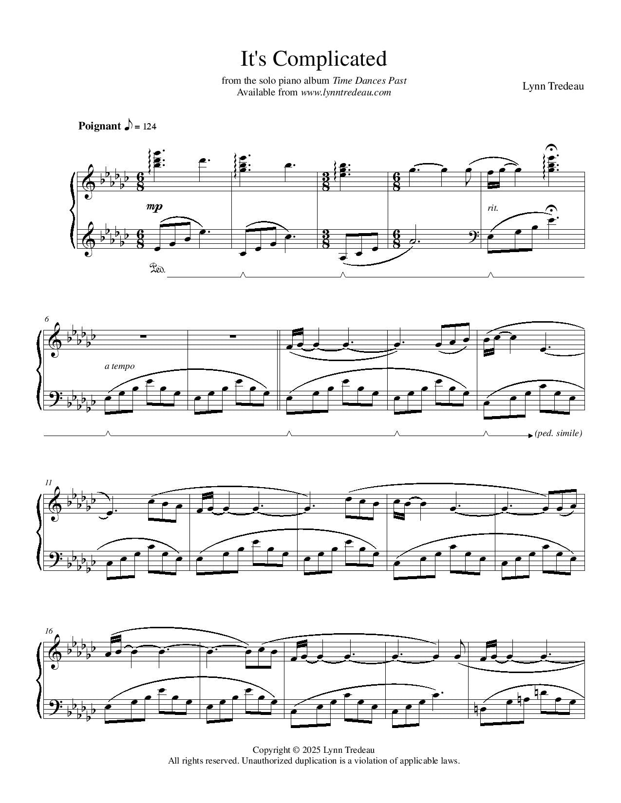 It's Complicated - (PDF Sheet Music)