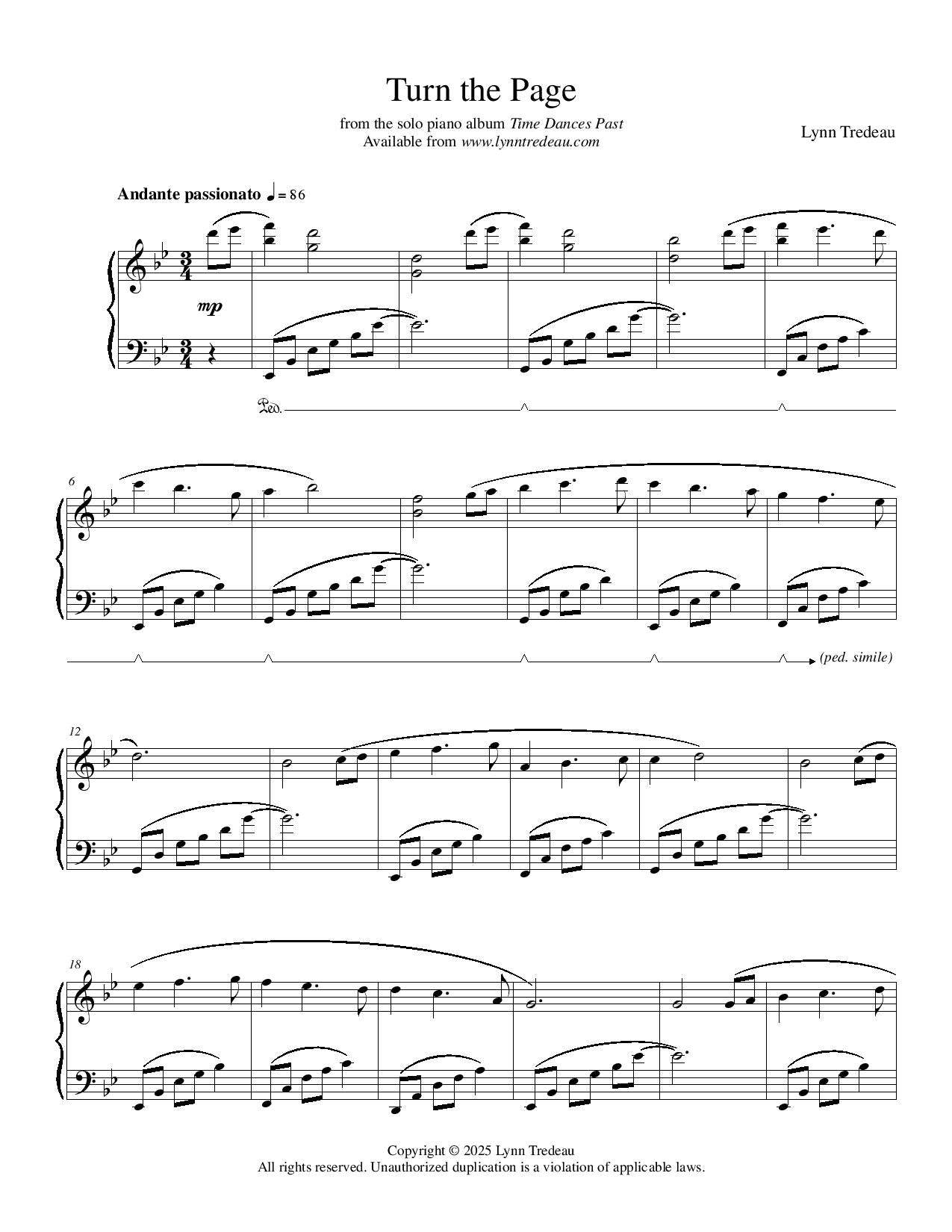 Turn the Page - (PDF Sheet Music)
