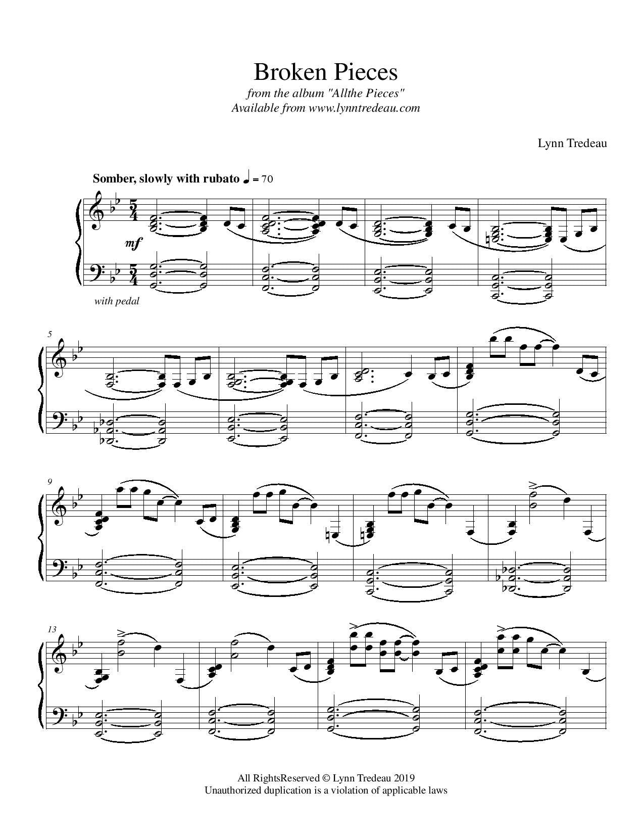 Broken Pieces - (PDF Sheet Music)