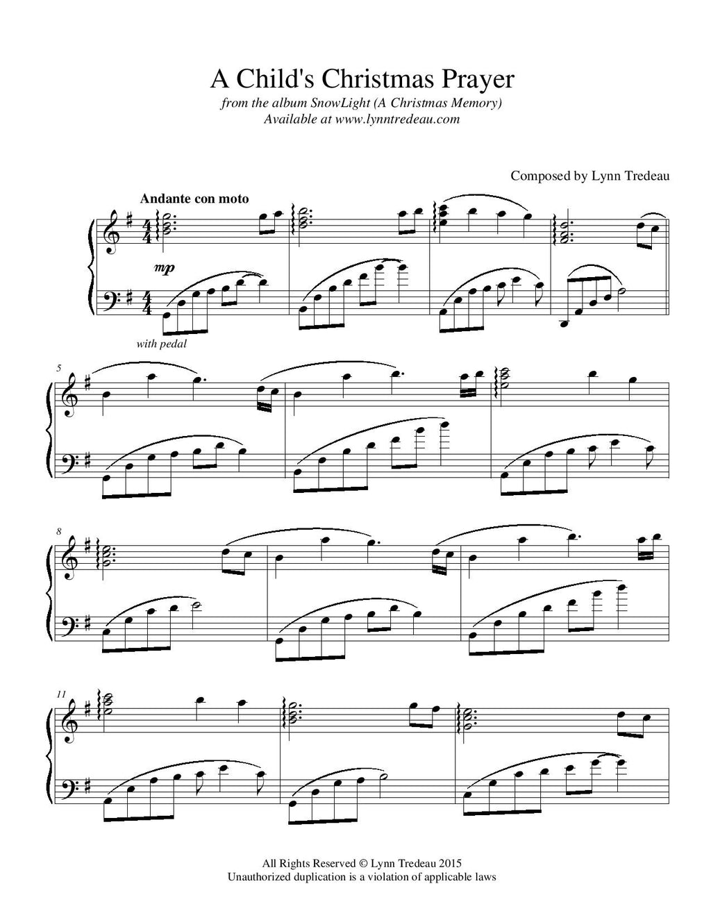 SnowLight (A Christmas Memory)-Physical Songbook