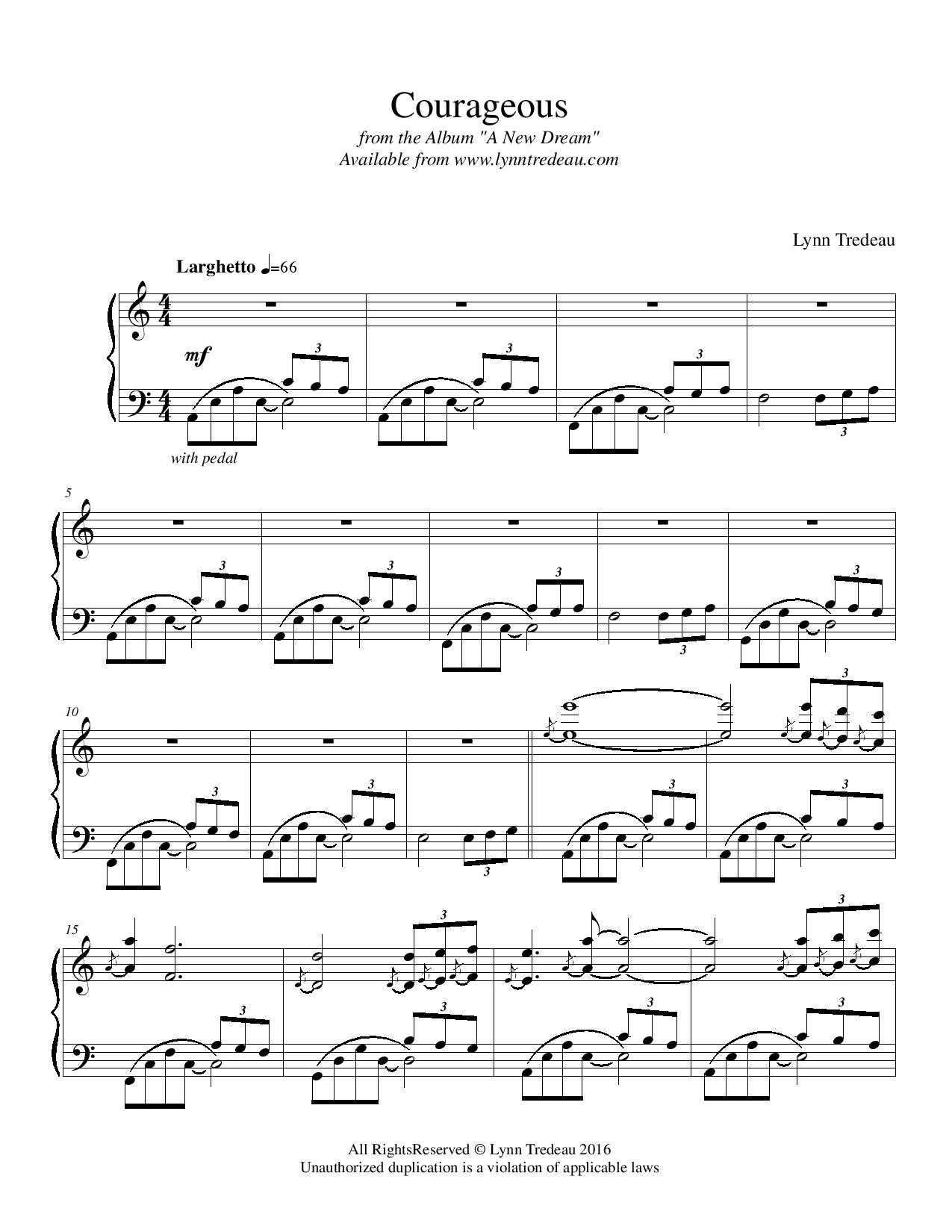 Courageous - (PDF Sheet Music)