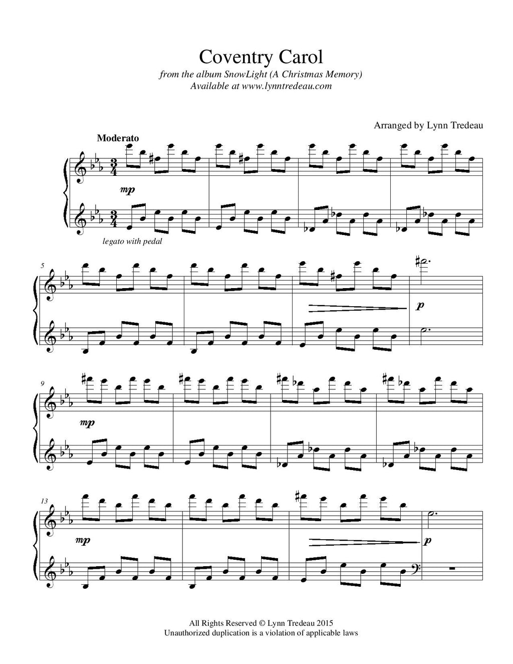 SnowLight (A Christmas Memory)-Physical Songbook