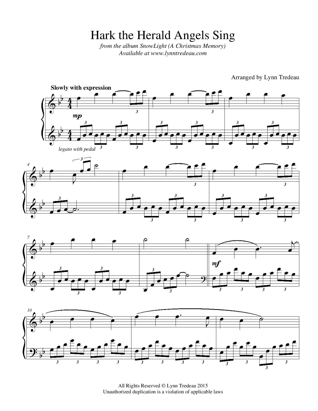 Hark the Herald Angels Sing - (PDF Sheet Music)