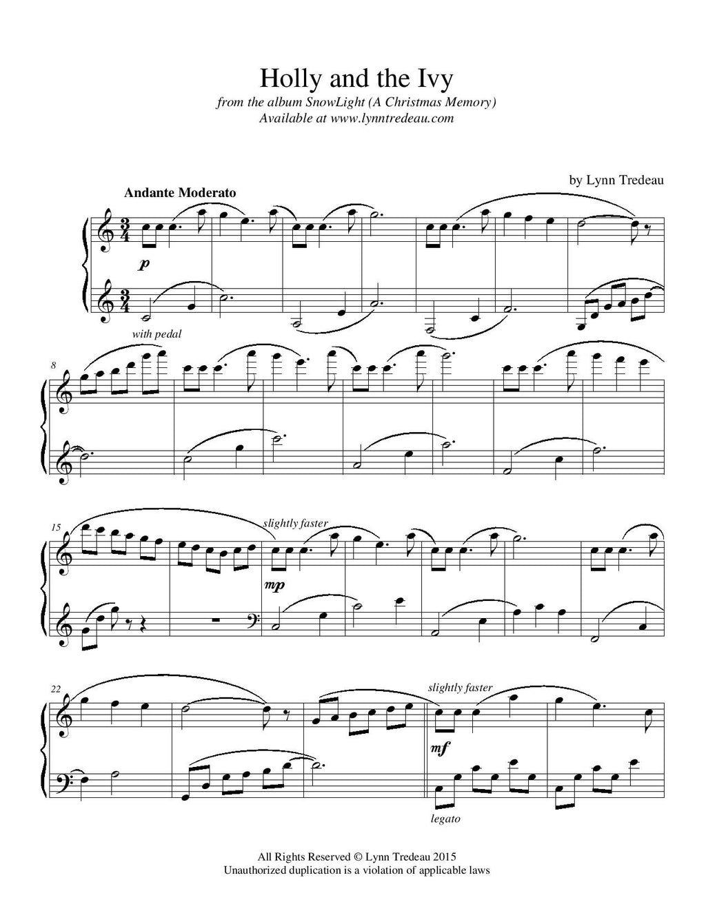 SnowLight (A Christmas Memory)-Physical Songbook