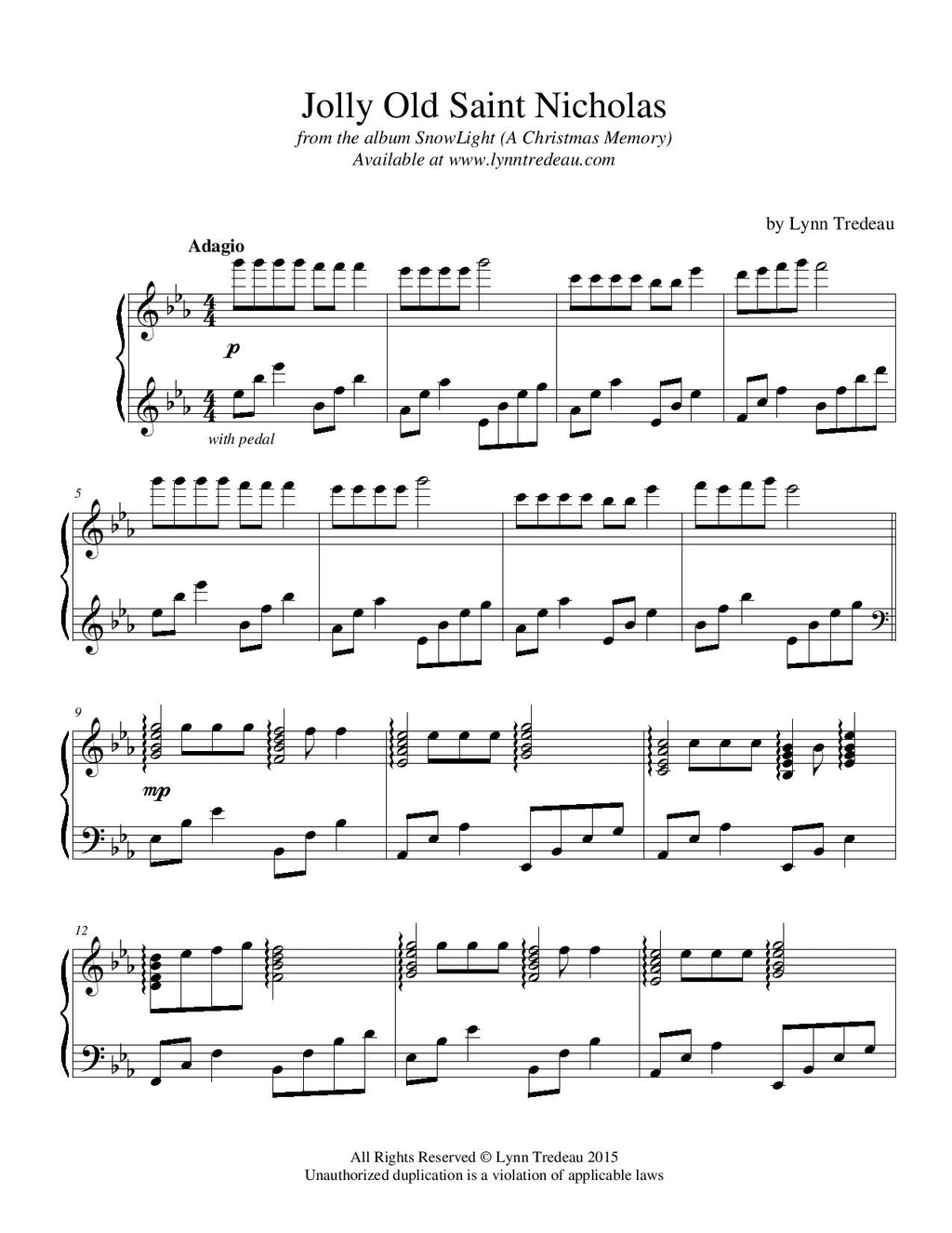 SnowLight (A Christmas Memory)-Physical Songbook