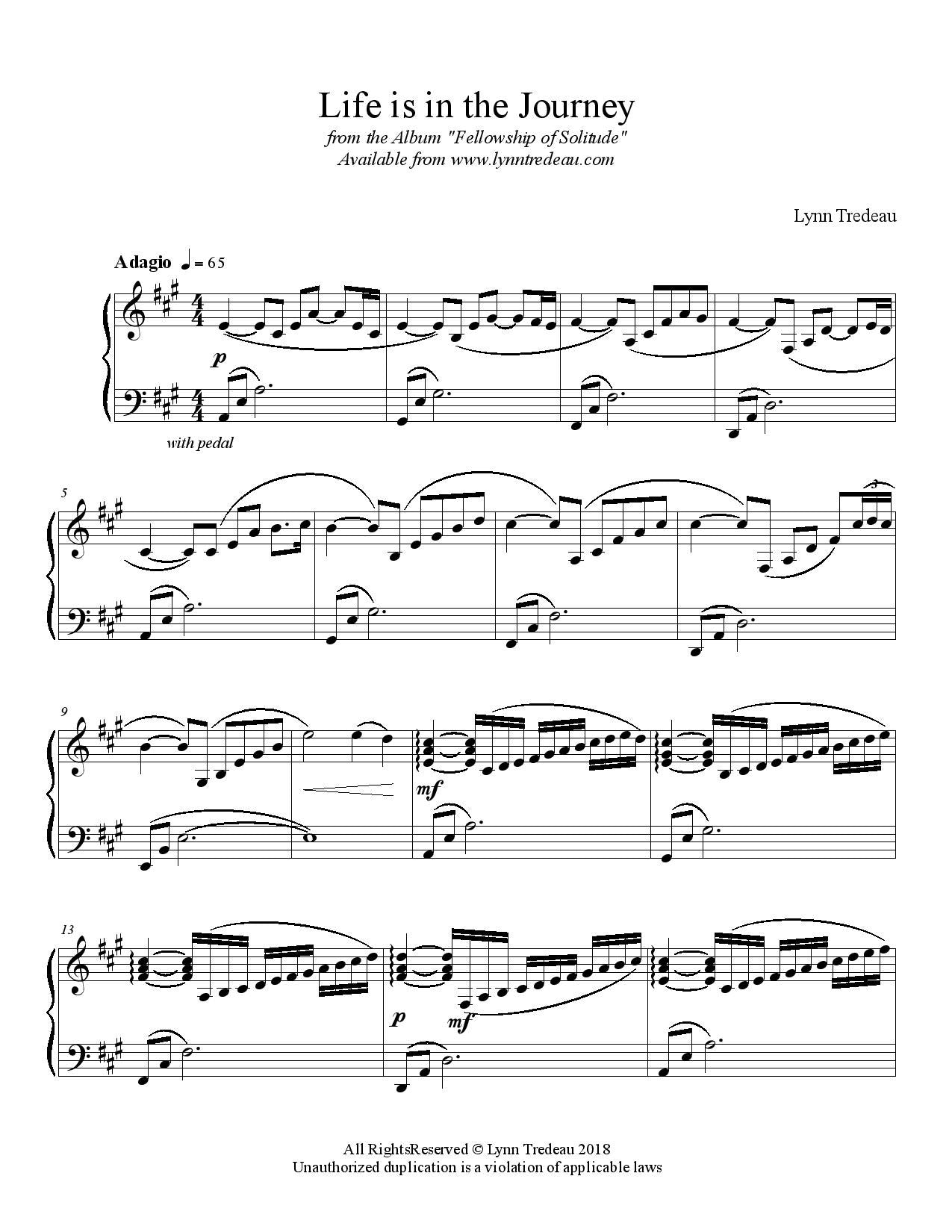 Life is in the Journey - (PDF Sheet Music)