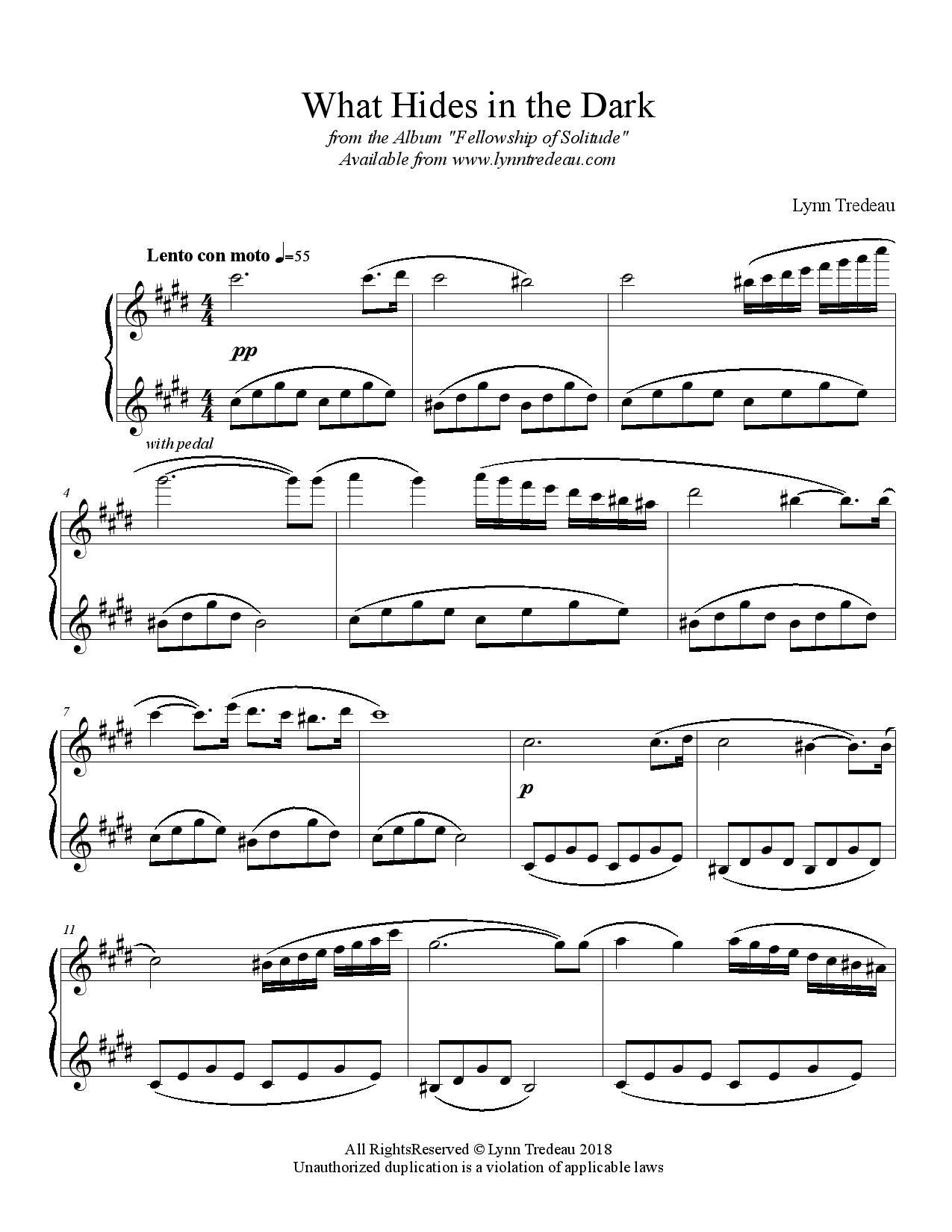 What Hides in the Dark - (PDF Sheet Music)